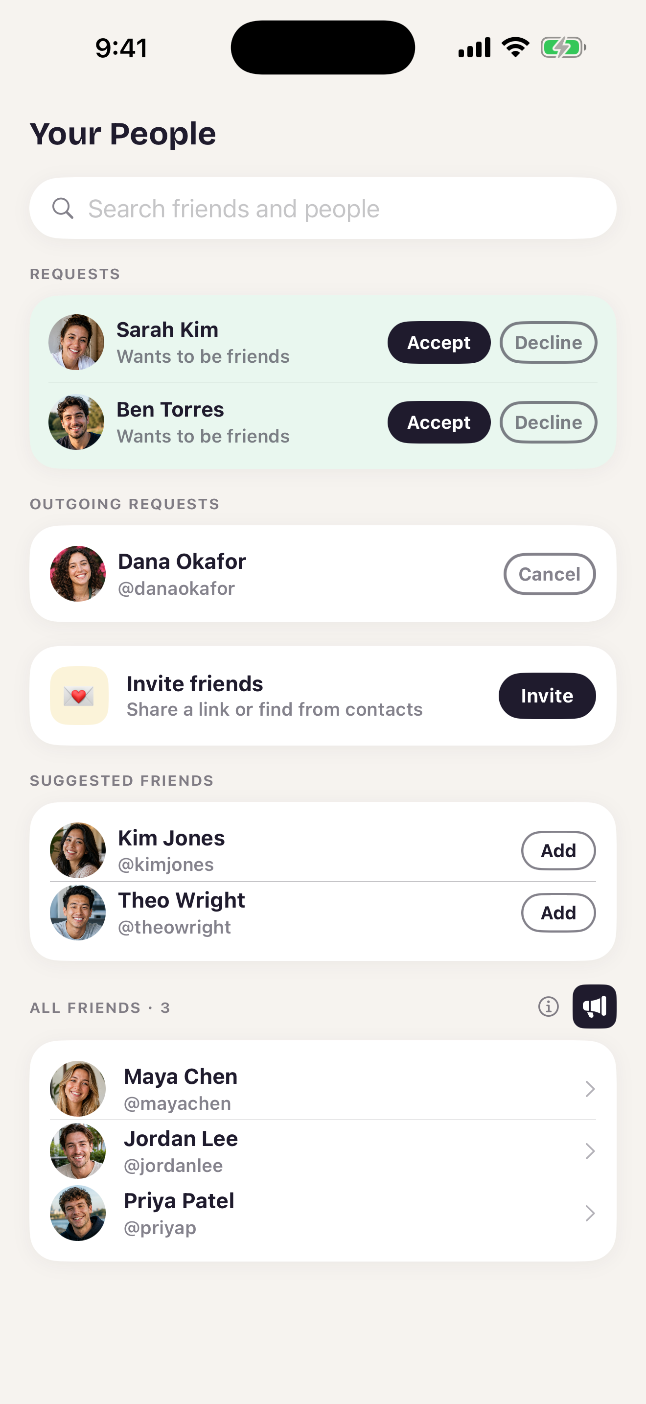 Real Friends private circle list