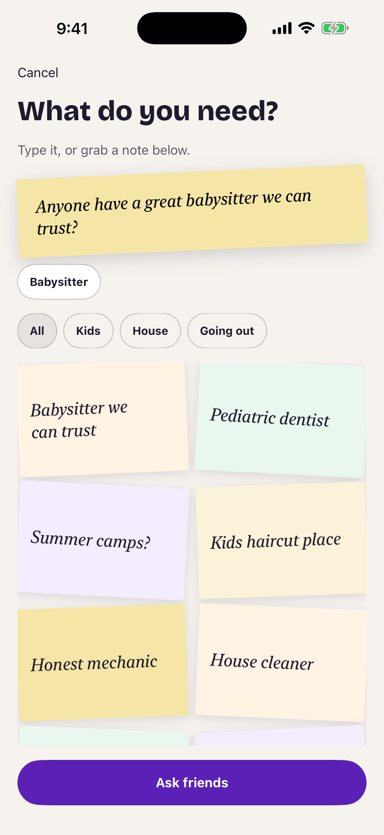 Real Friends recommendation request for a trusted babysitter